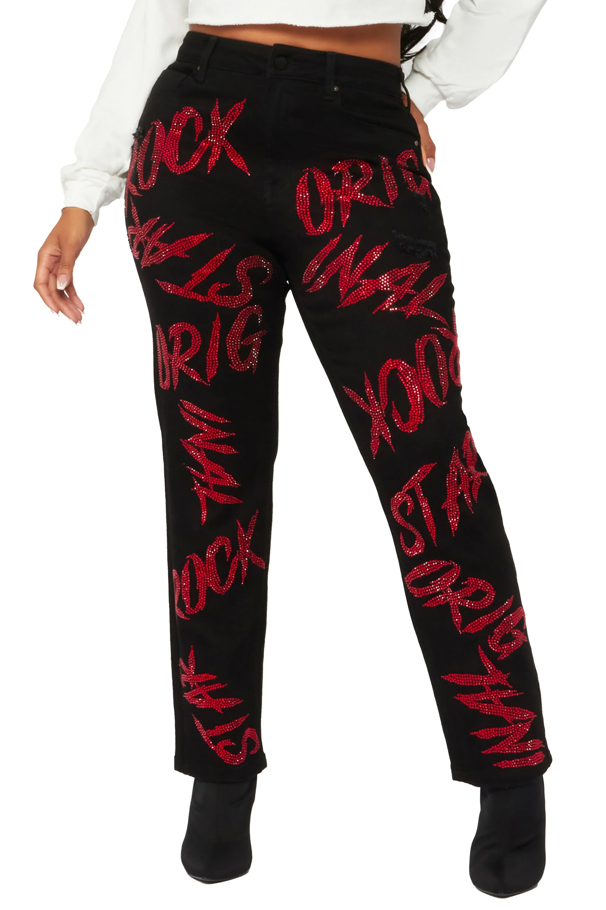 Sound The Alarm Black Wide Leg Jean - Image 7