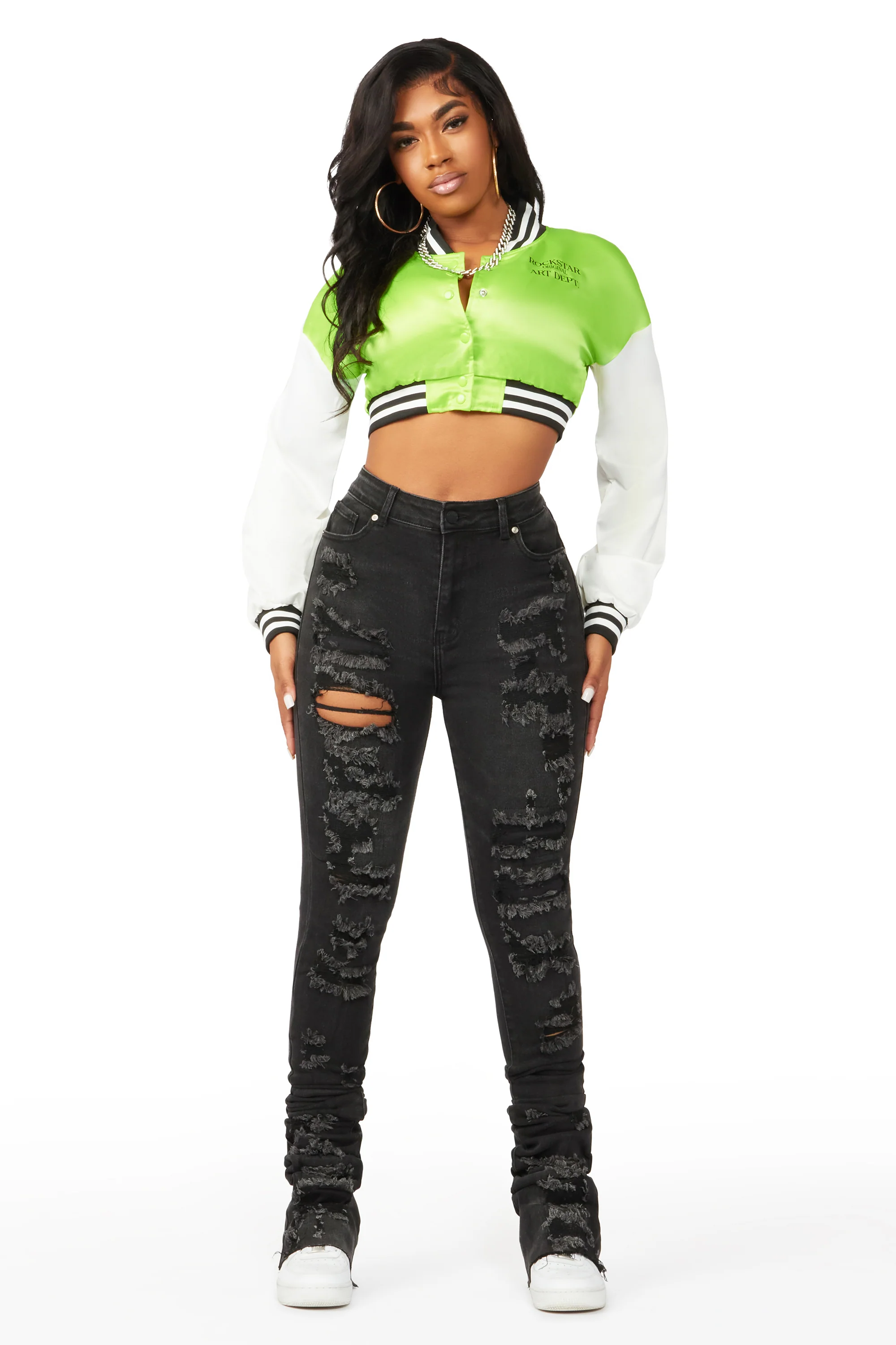 Your Loss Black Distressed Super Stacked Jean - Image 3