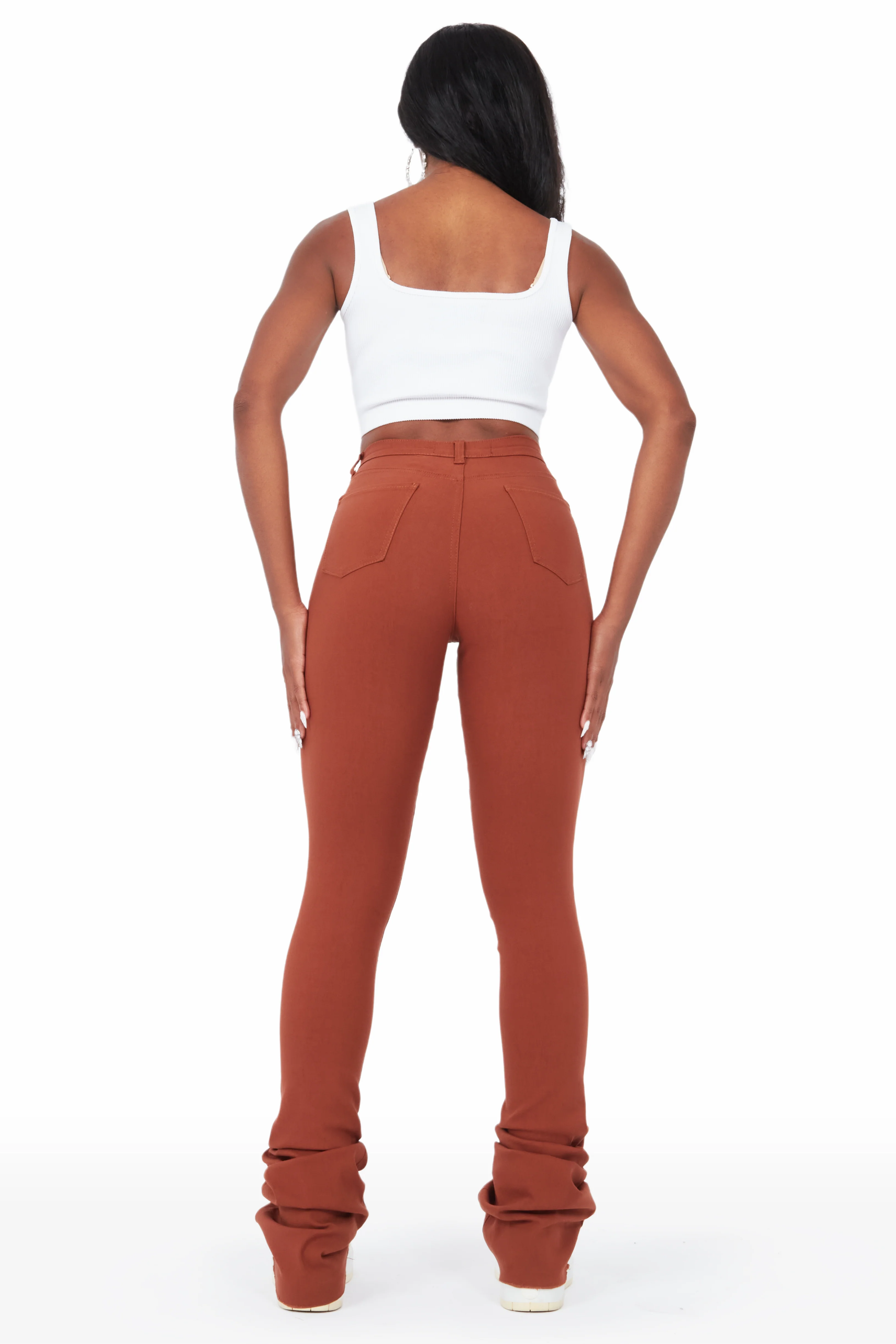 Khadeeja Brown Super Stacked Jean - Image 5