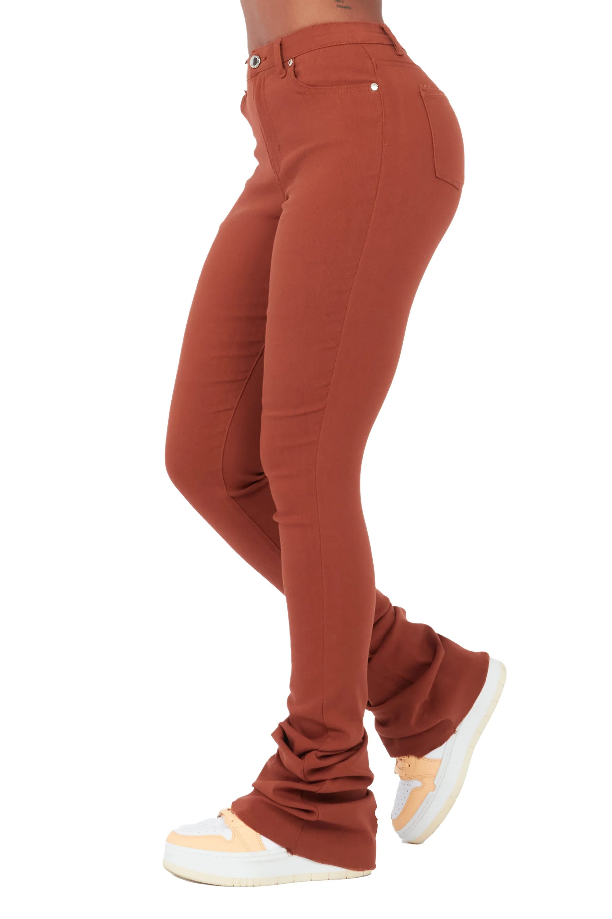 Khadeeja Brown Super Stacked Jean - Image 6