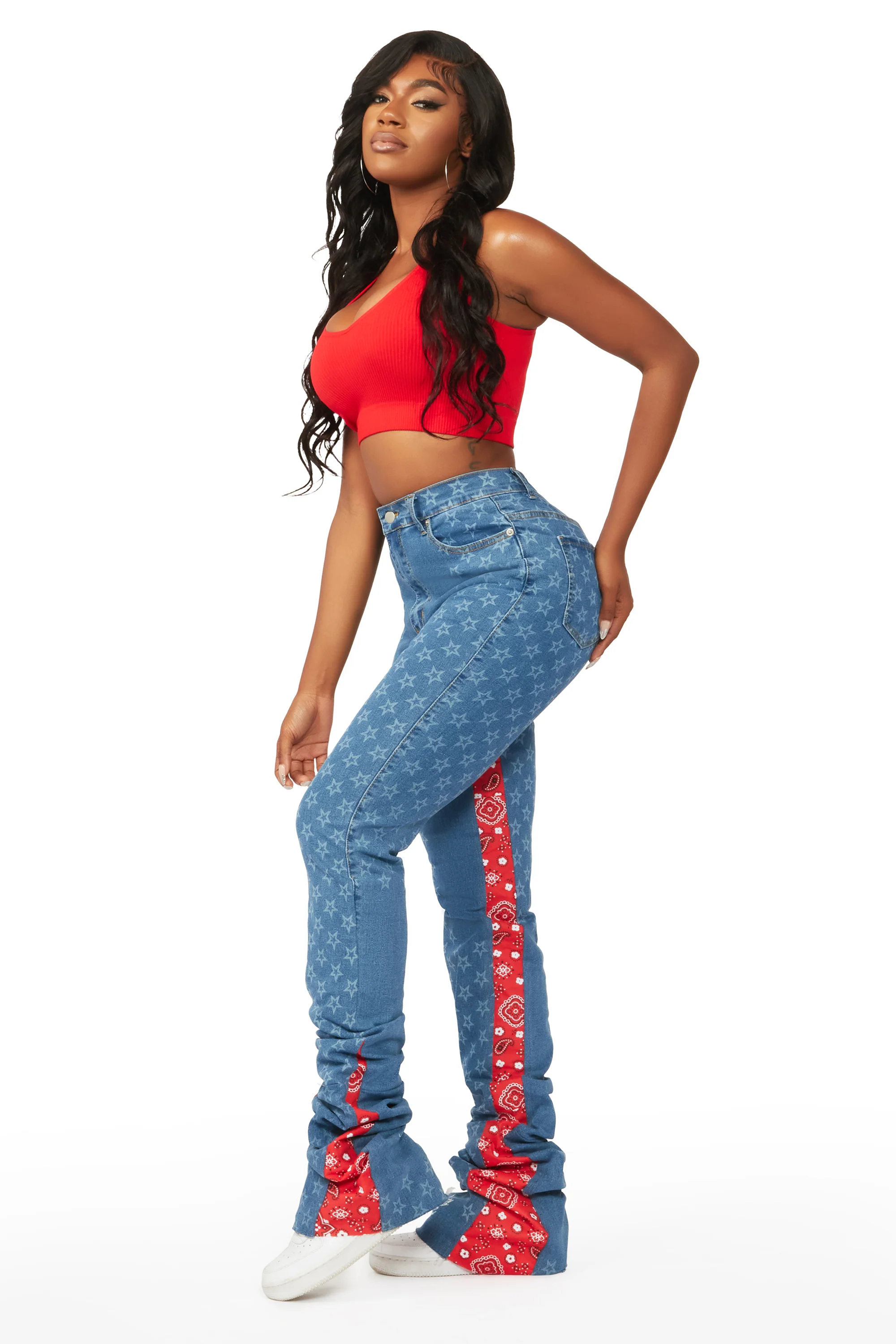 Chasing Stars Med. Wash Super Stacked Jean - Image 3