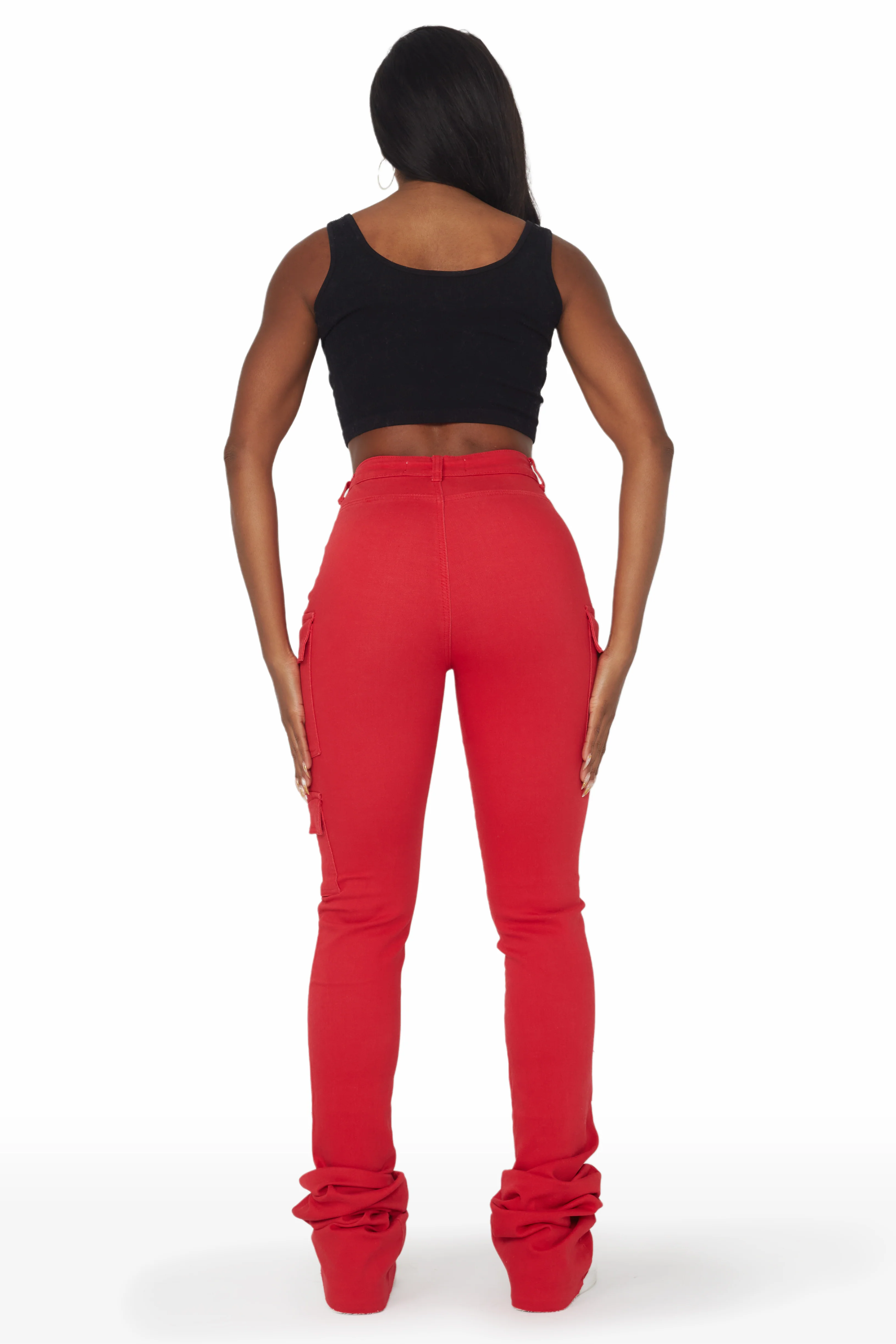 Vixen Red Cargo Super Stacked Jean - Image 5