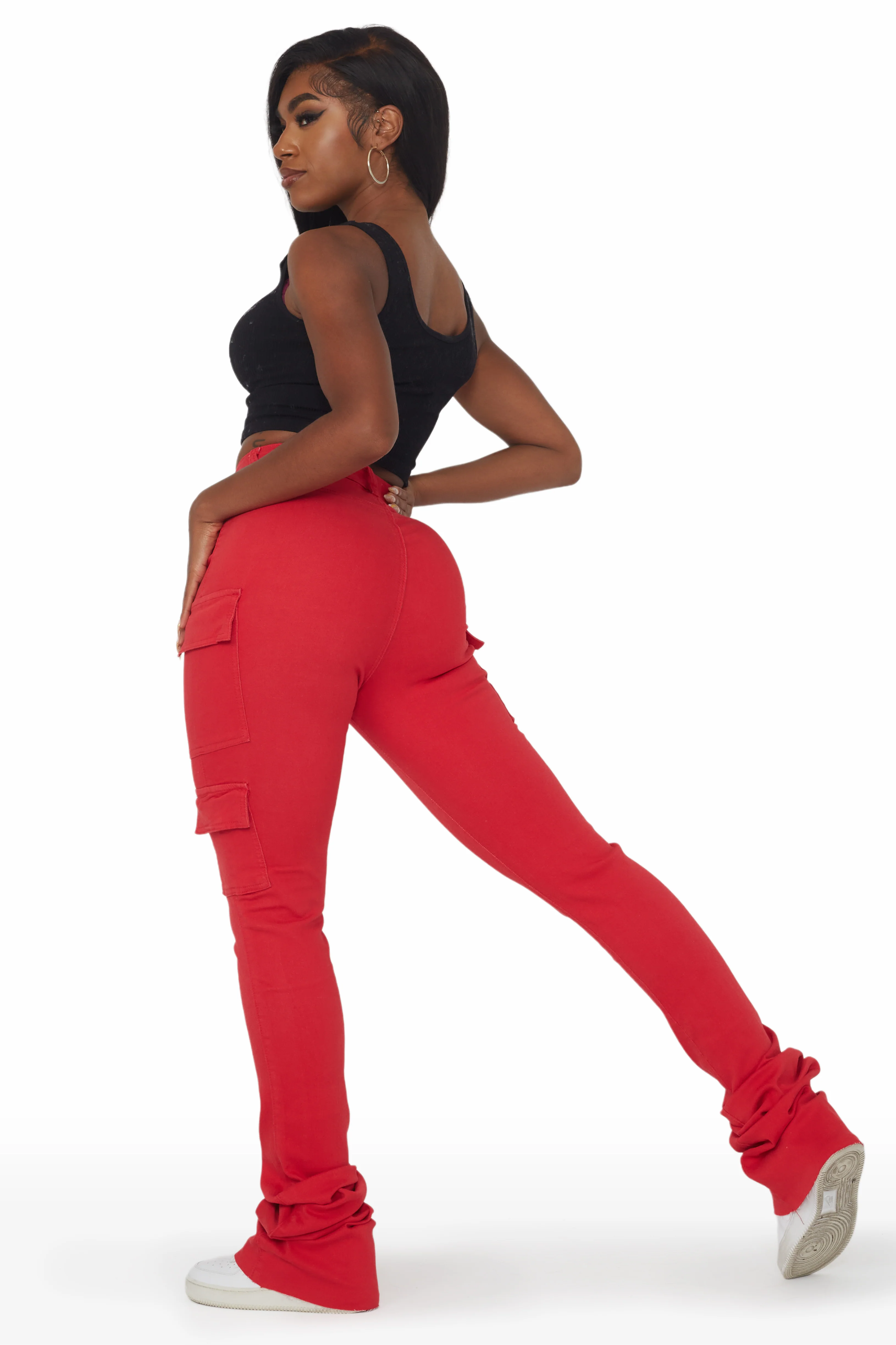 Vixen Red Cargo Super Stacked Jean - Image 6