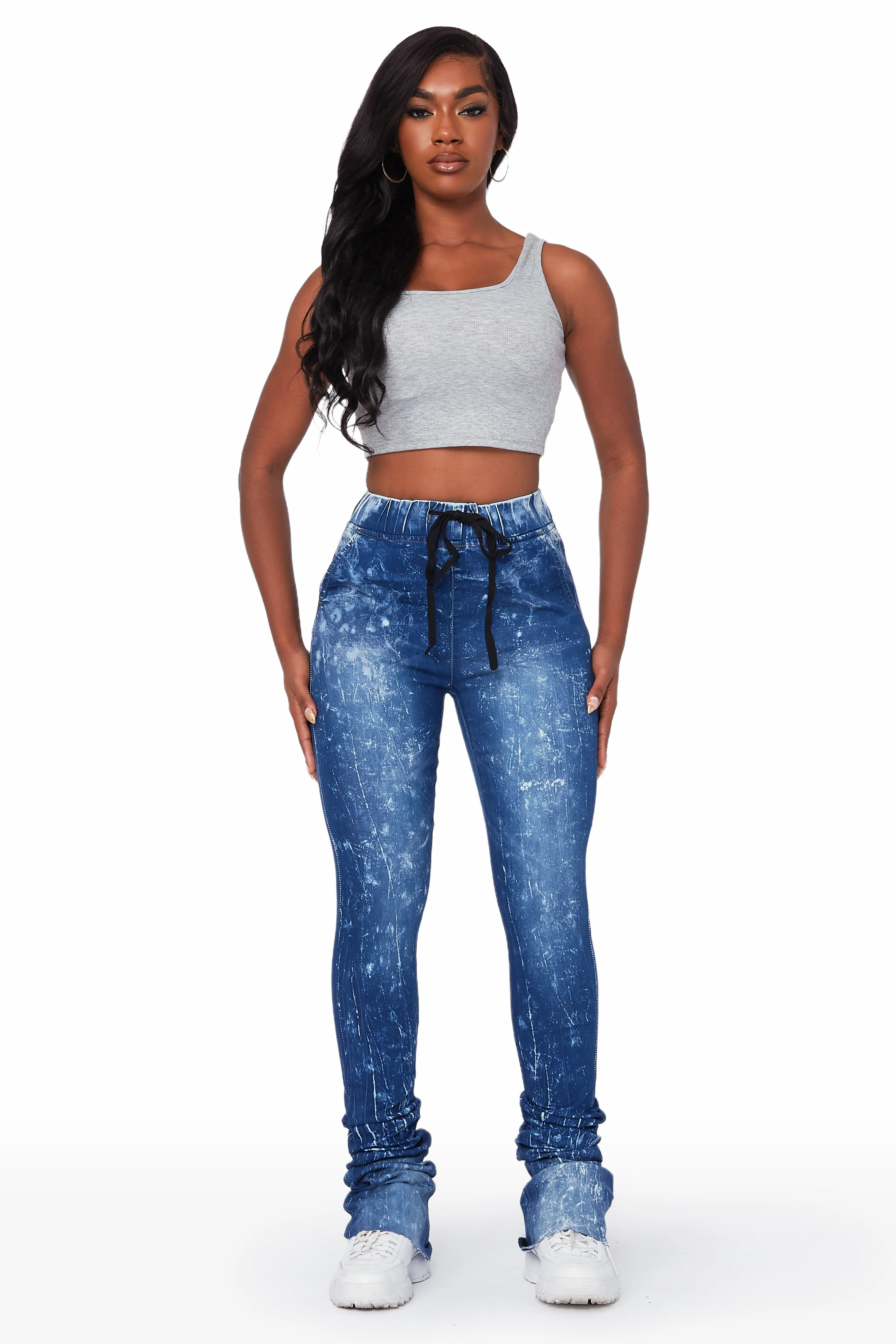Audree Medium Wash Super Stacked Jean - Image 4