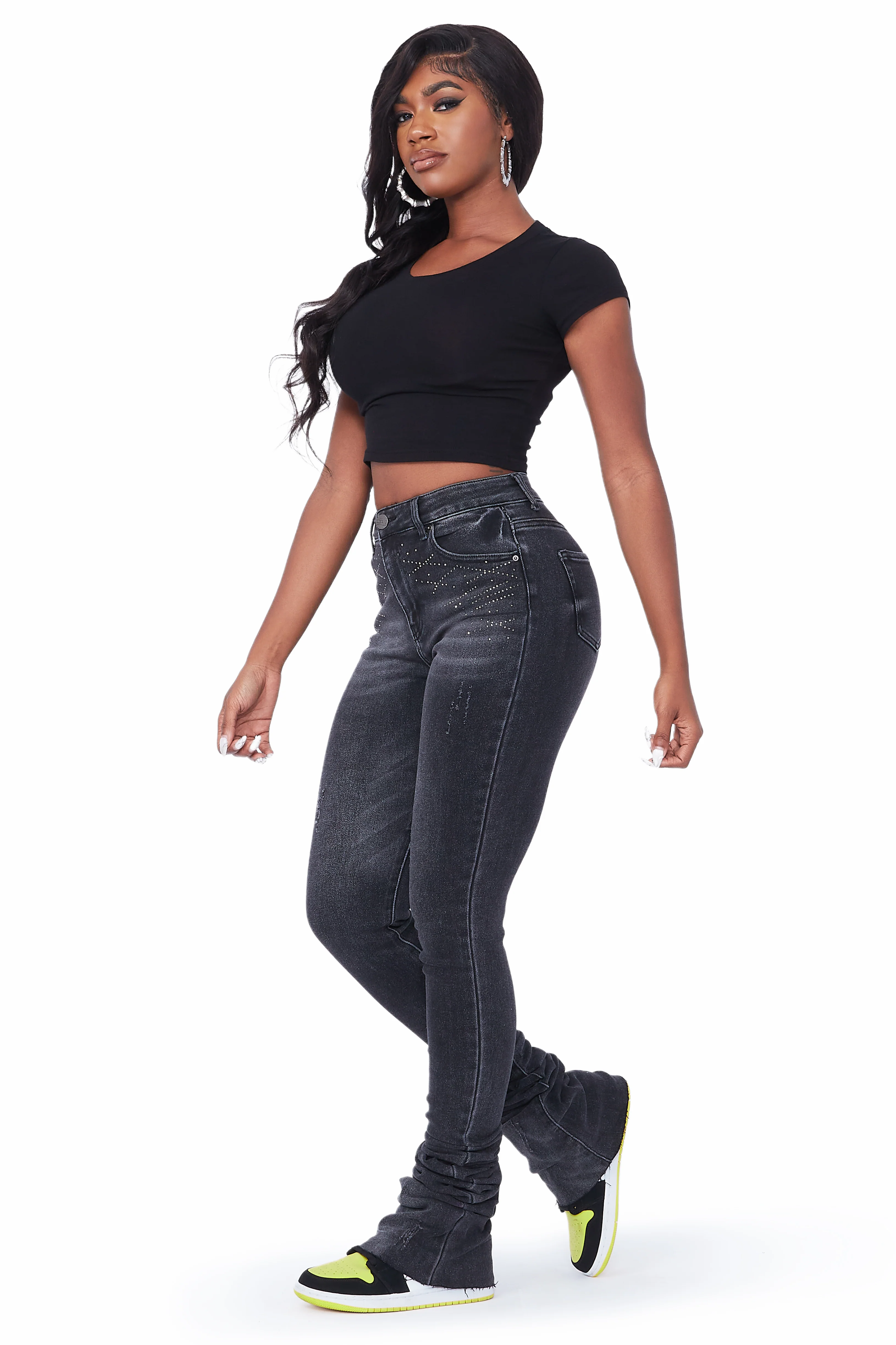 Jayleen Black Super Stacked Jean - Image 3