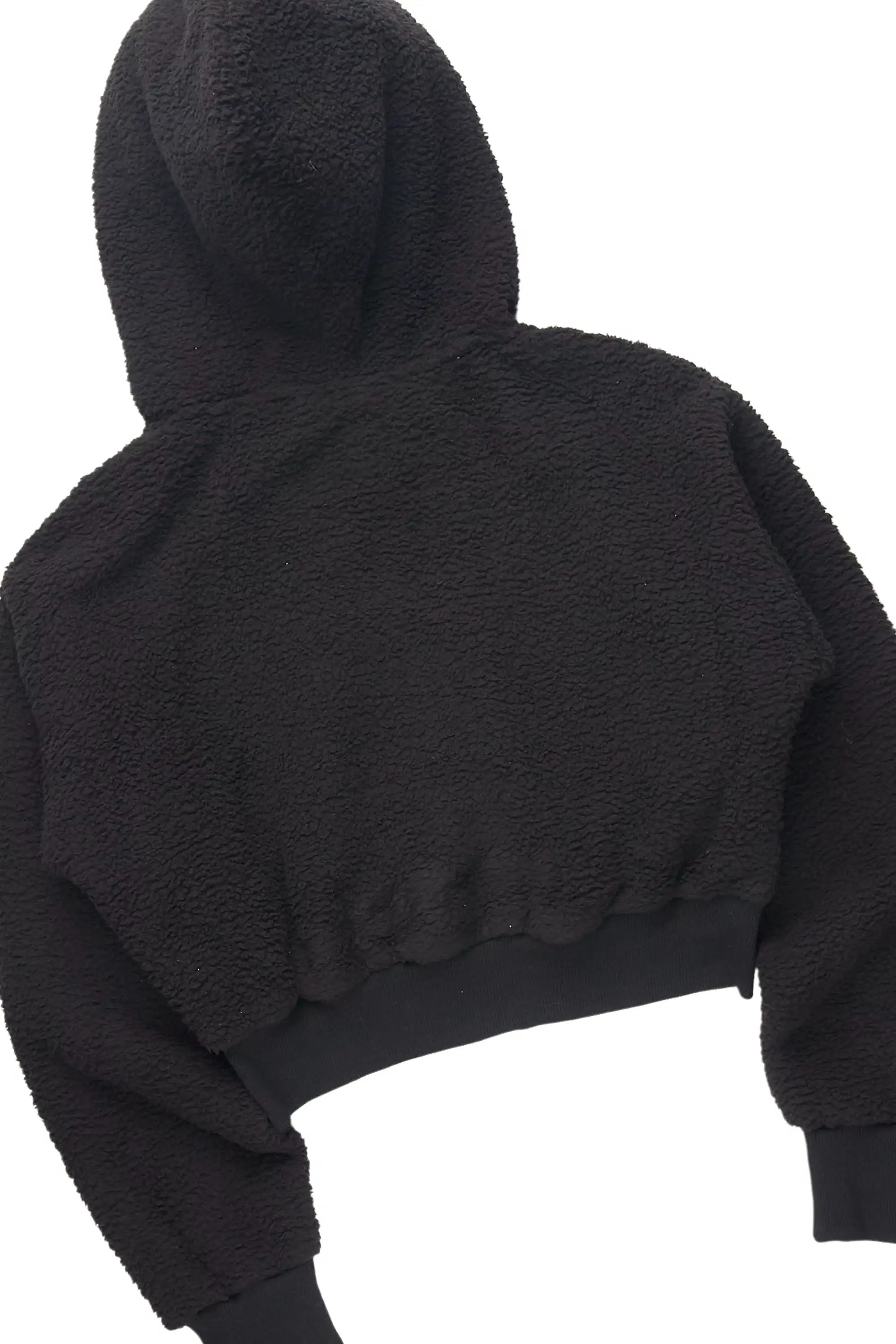 Krystiana Black Sherpa Zip Up Stacked Track Set - Image 5
