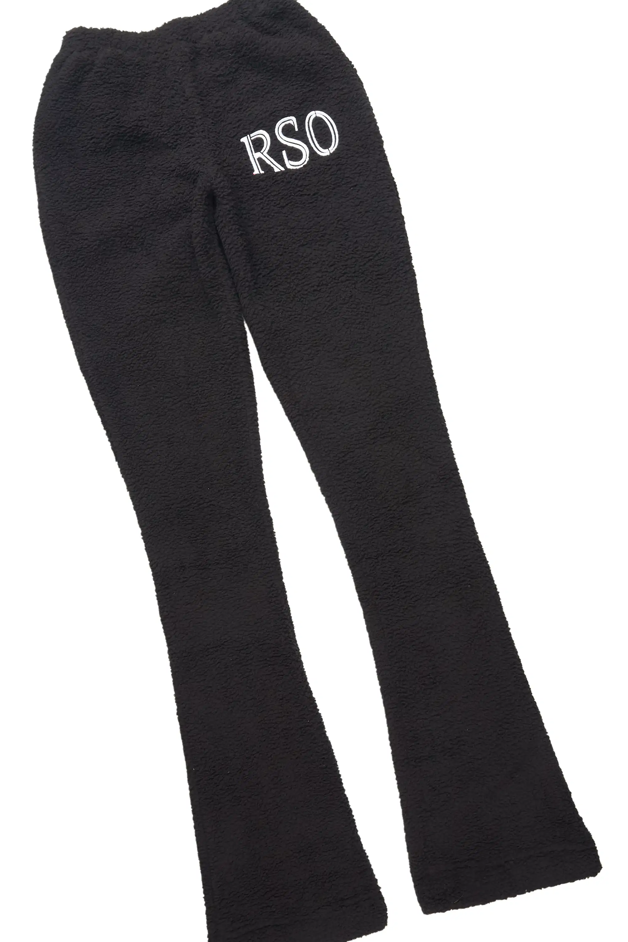 Krystiana Black Sherpa Zip Up Stacked Track Set - Image 6