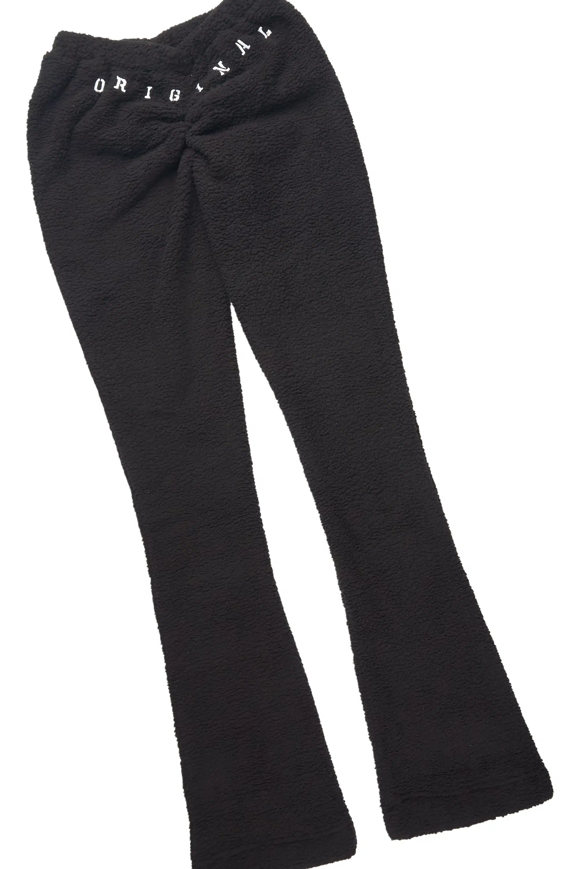 Krystiana Black Sherpa Zip Up Stacked Track Set - Image 8