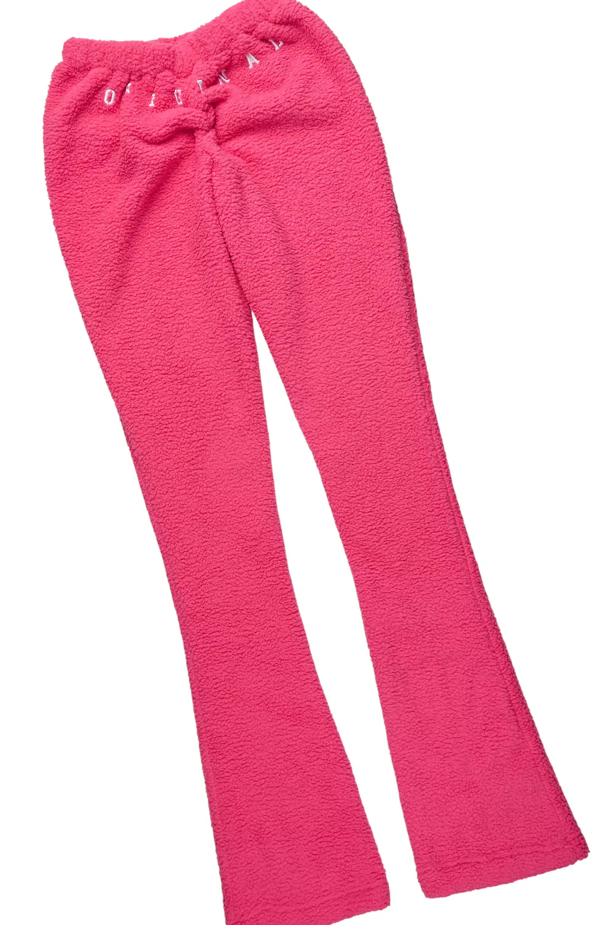 Krystiana Hot Pink Sherpa Zip Up Stacked Track Set - Image 9