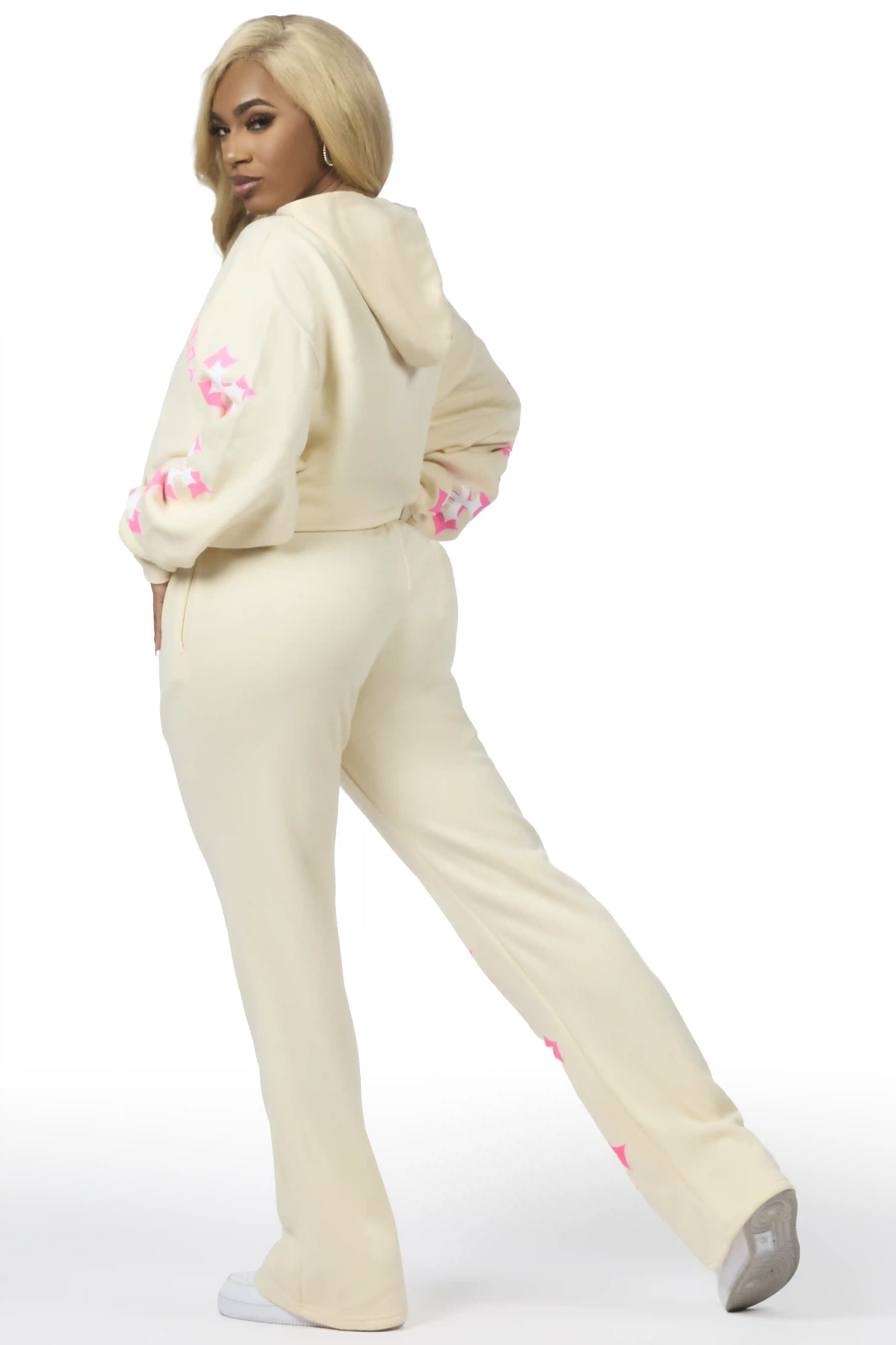 Kiyah Beige Baggy Fit Track Set - Image 7