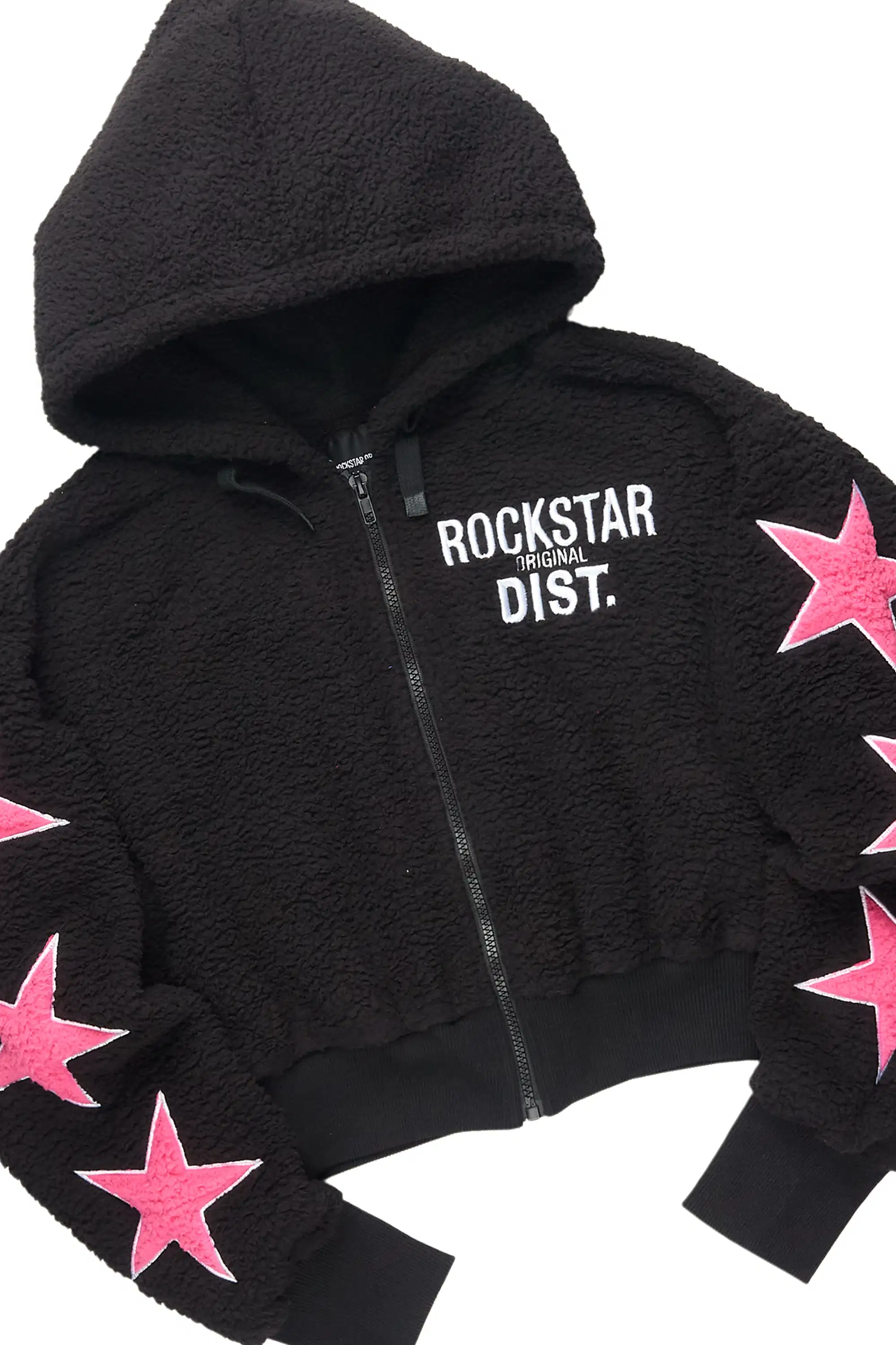 Dainisha Black Sherpa Zip Up Stacked Track Set - Image 6