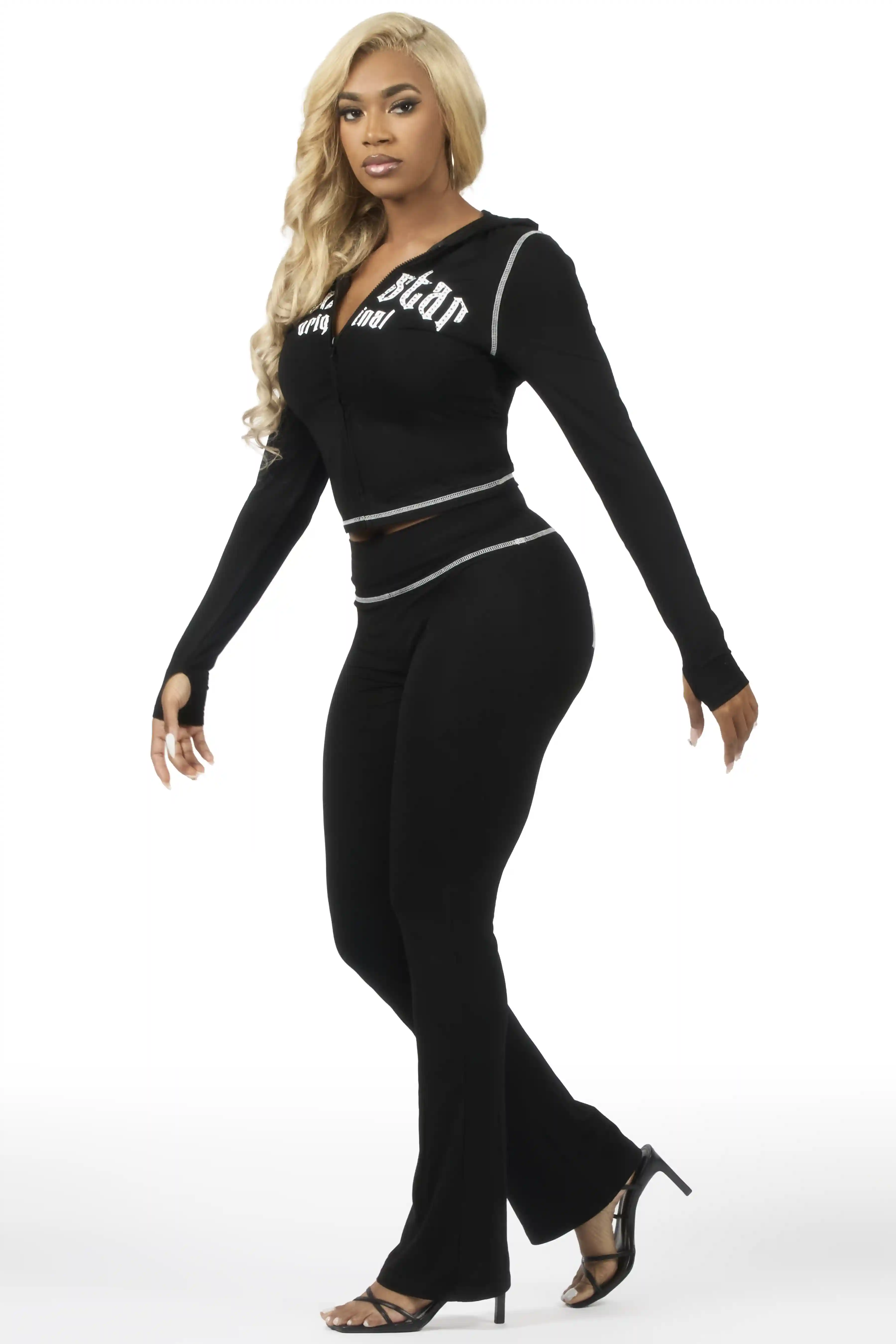 Zyriah Black Rhinestone Lounge Trackset - Image 6