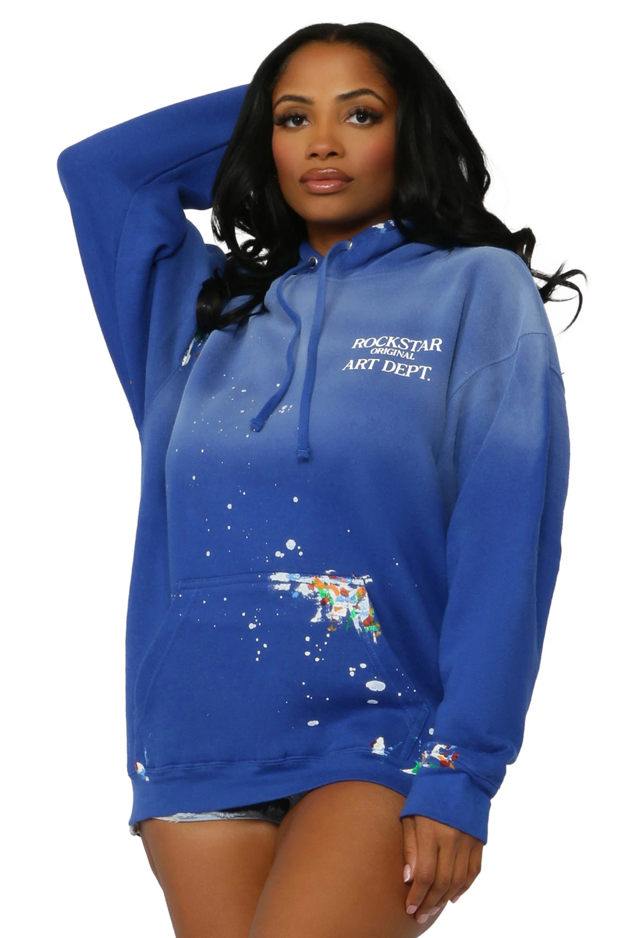 Make It Rain Royal Blue Oversized Hoodie - Image 4