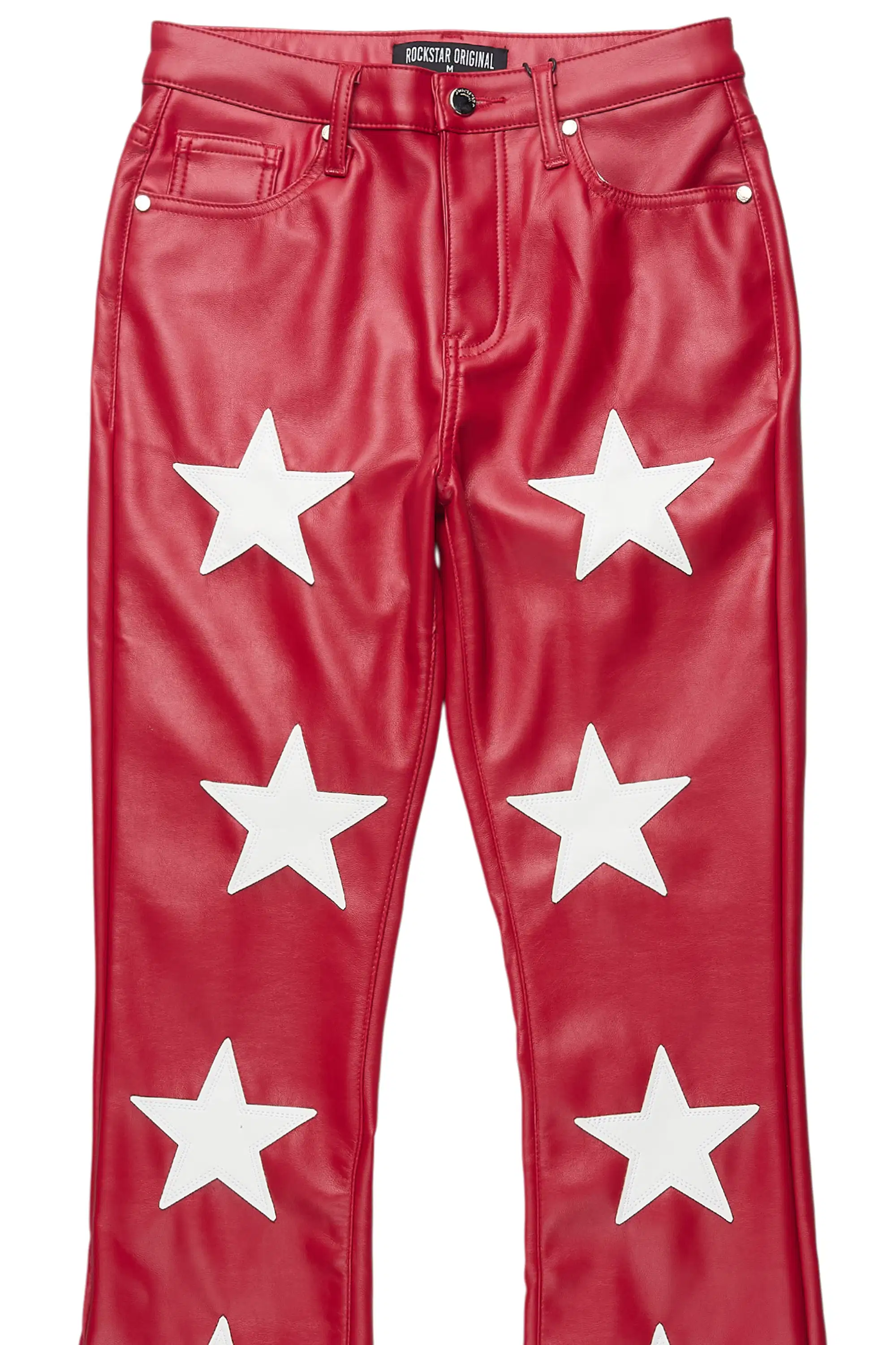 Takera Red PU Stacked Flare Pant - Image 5