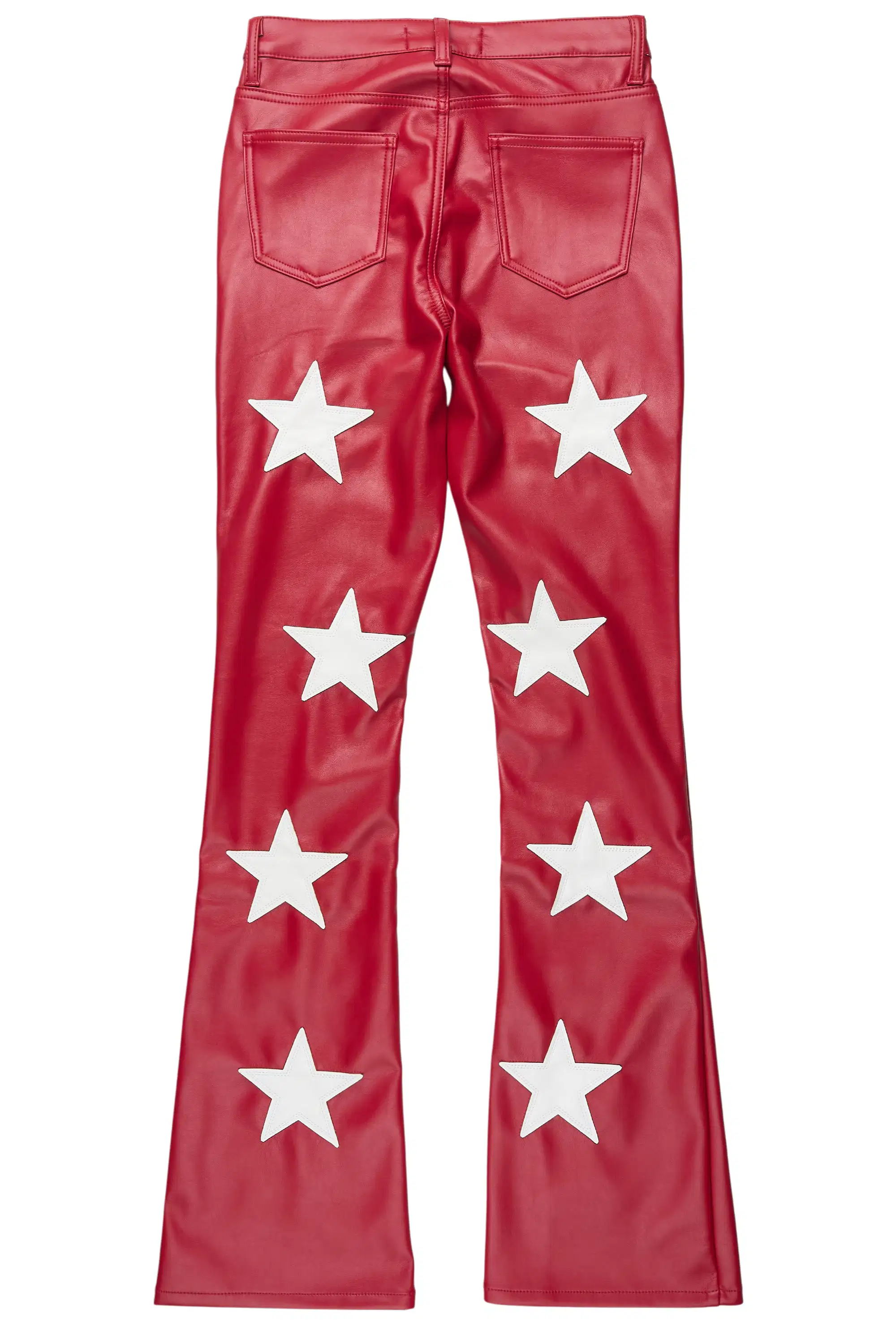 Takera Red PU Stacked Flare Pant - Image 7