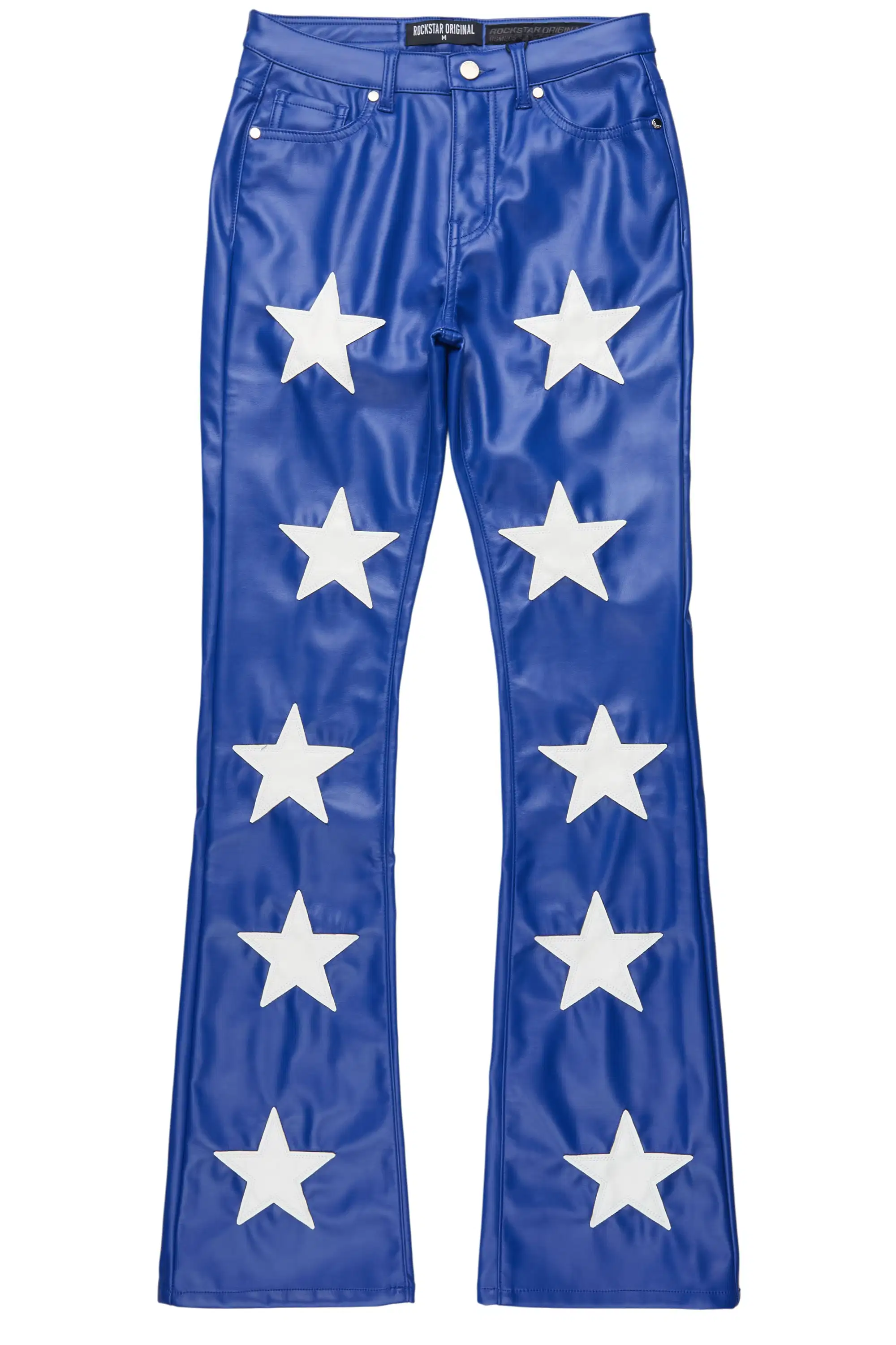 Takera Royal Blue PU Stacked Flare Pant - Image 7