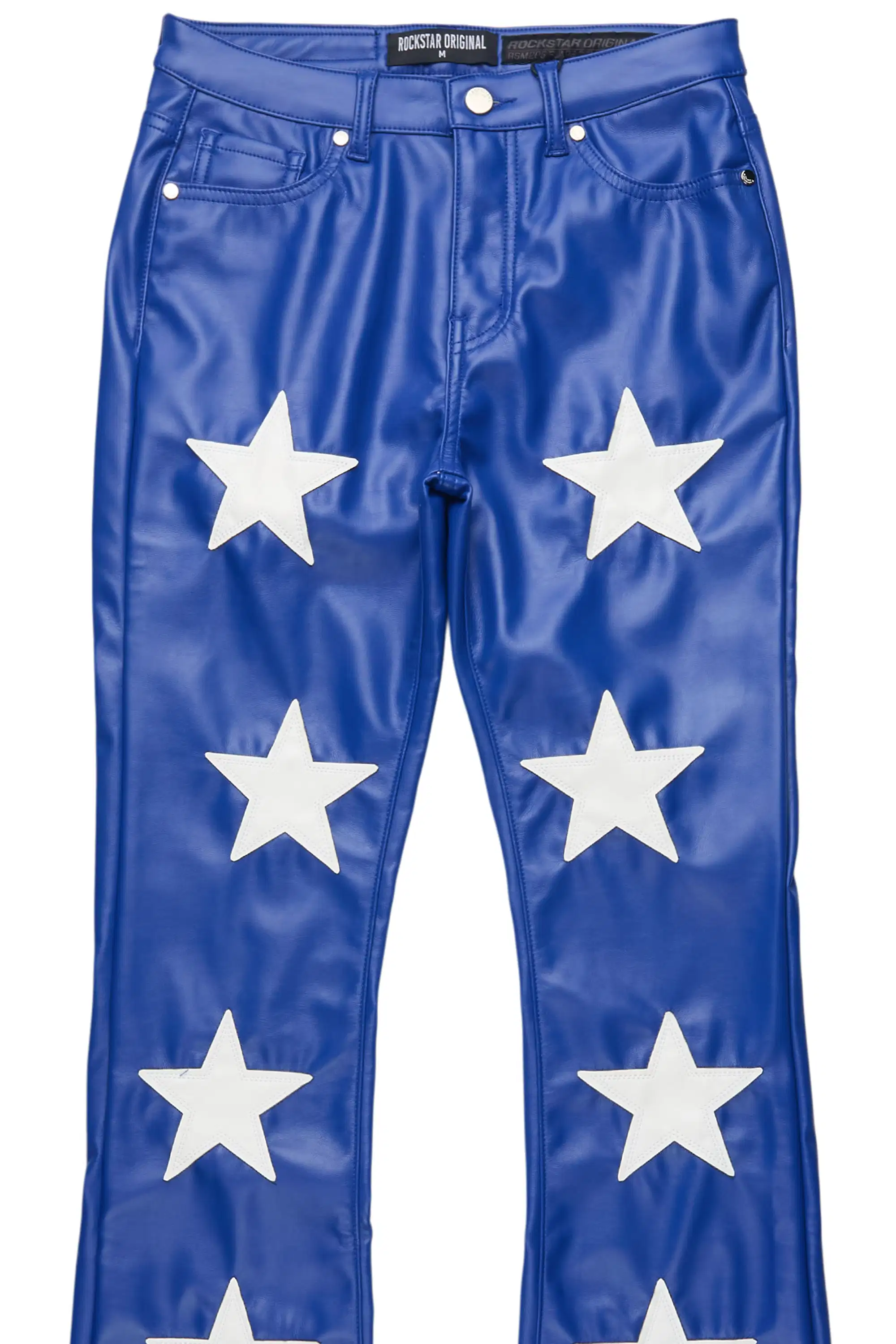 Takera Royal Blue PU Stacked Flare Pant - Image 8