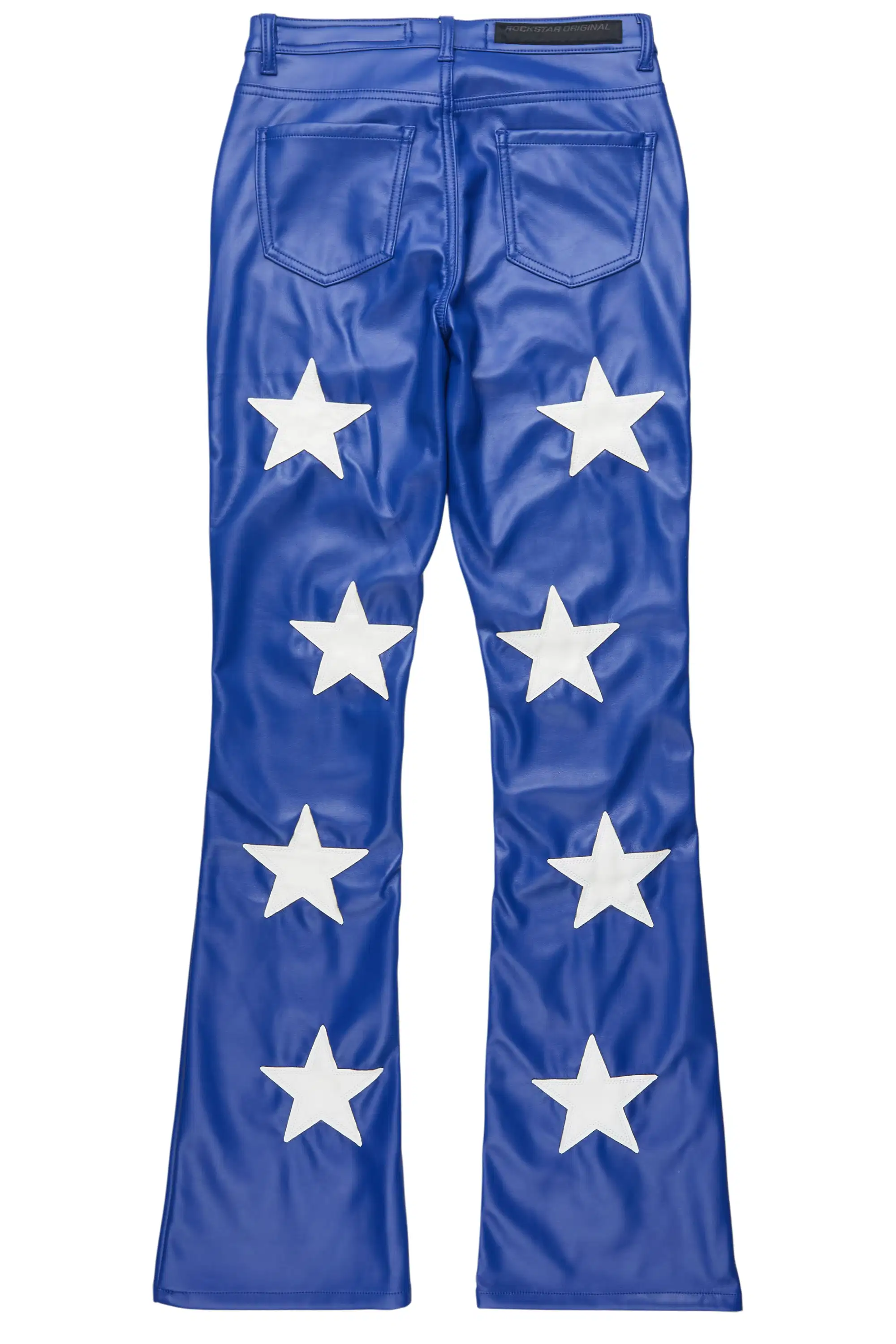 Takera Royal Blue PU Stacked Flare Pant - Image 9