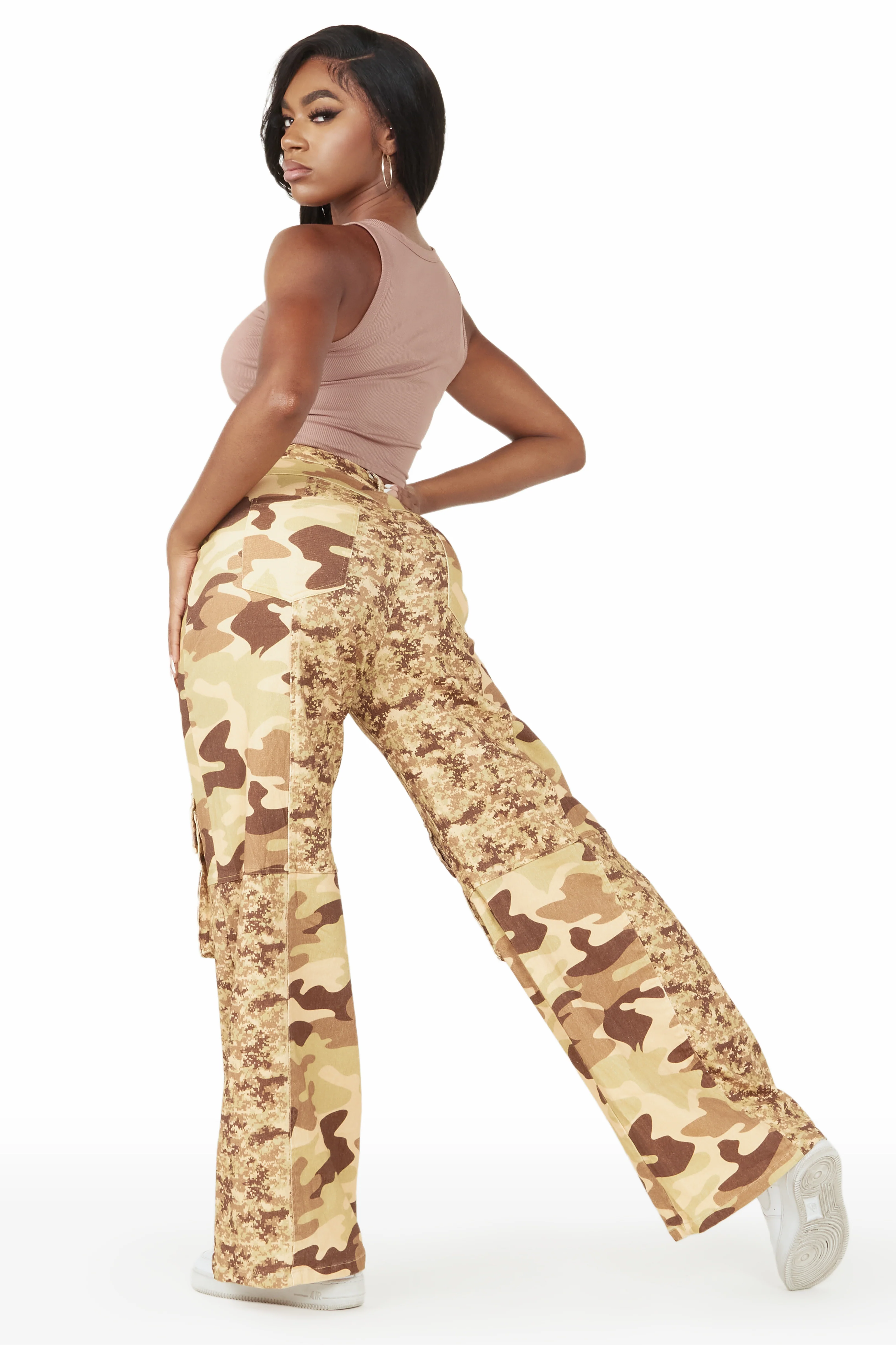 Nikki Camo Wide Leg Jean - Image 3