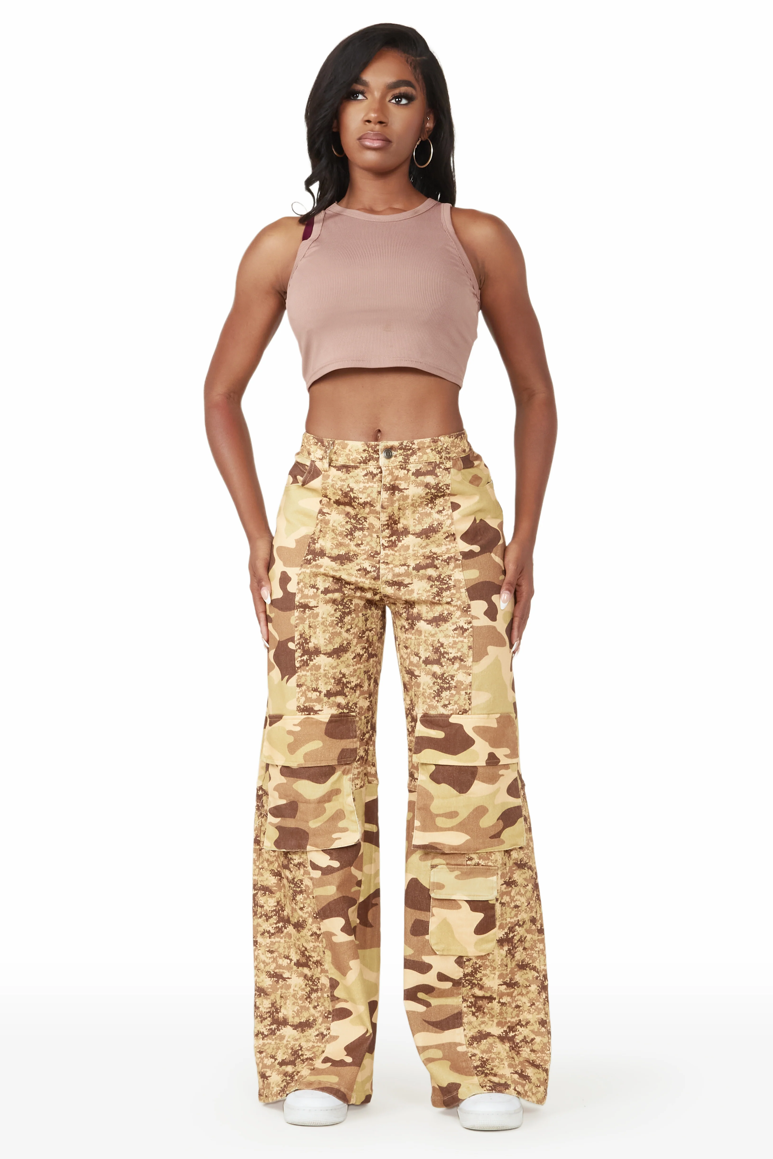 Nikki Camo Wide Leg Jean - Image 4