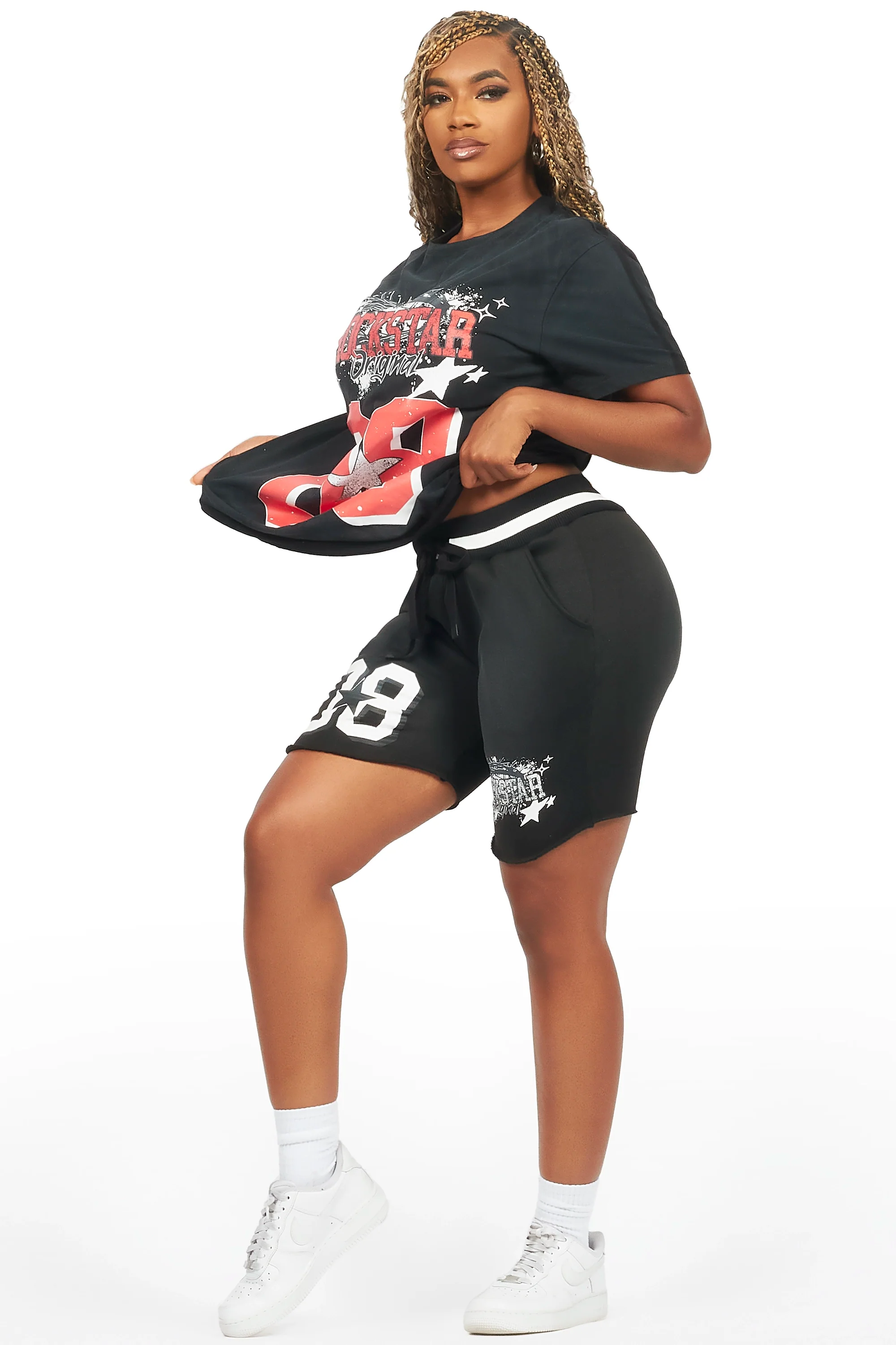 Carolina Black T-Shirt Short Set - Image 4