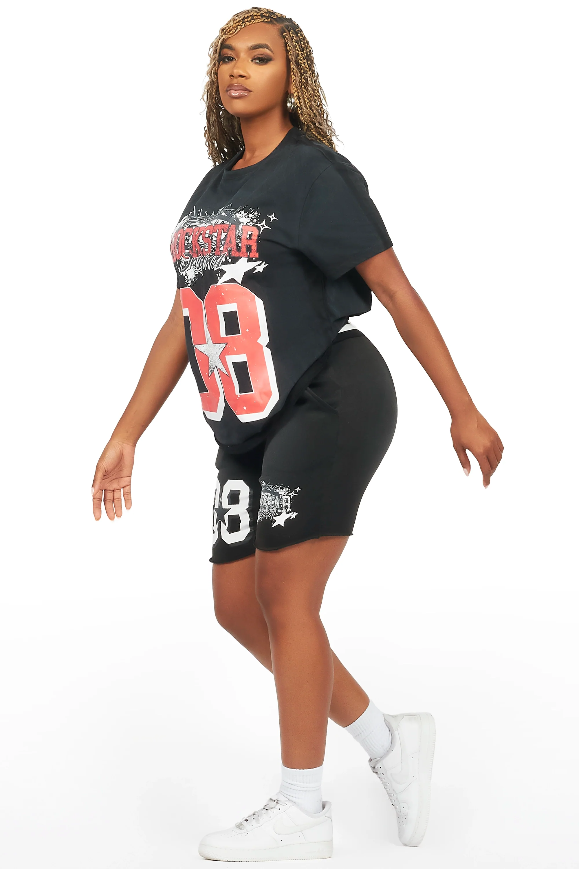 Carolina Black T-Shirt Short Set - Image 8