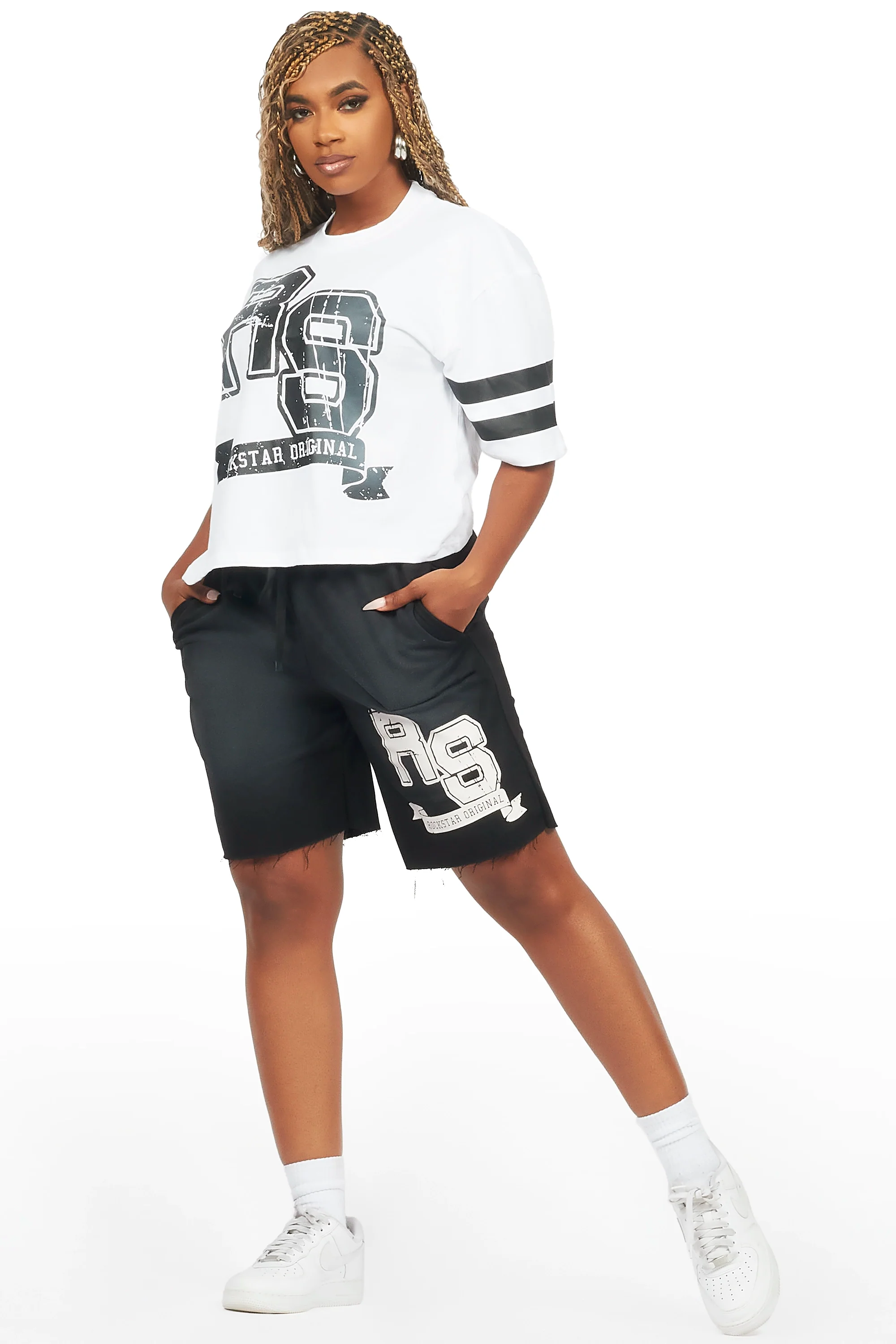 Tenita White/Black T-Shirt Short Set - Image 3